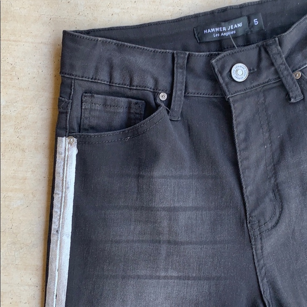 NWT Hammer skinny jeans w/metallic tuxedo stripe